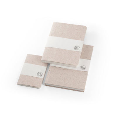 ORGANIC SEMI-RIGID. A5 notepad with semi-rigid cover made from organic elephant matter (80)